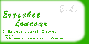 erzsebet loncsar business card
